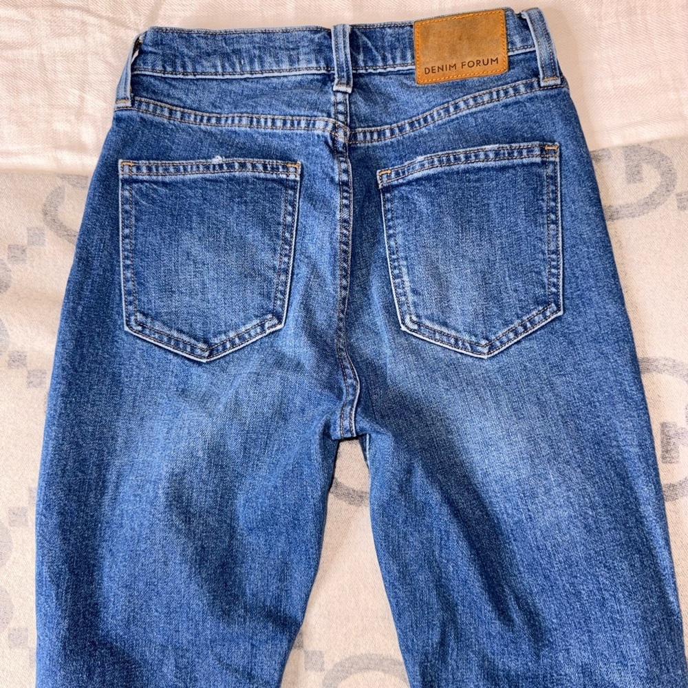 Denim Forum Yoko High Rise Slim Indigo Slim Jeans, 25 - Picture 10 of 11